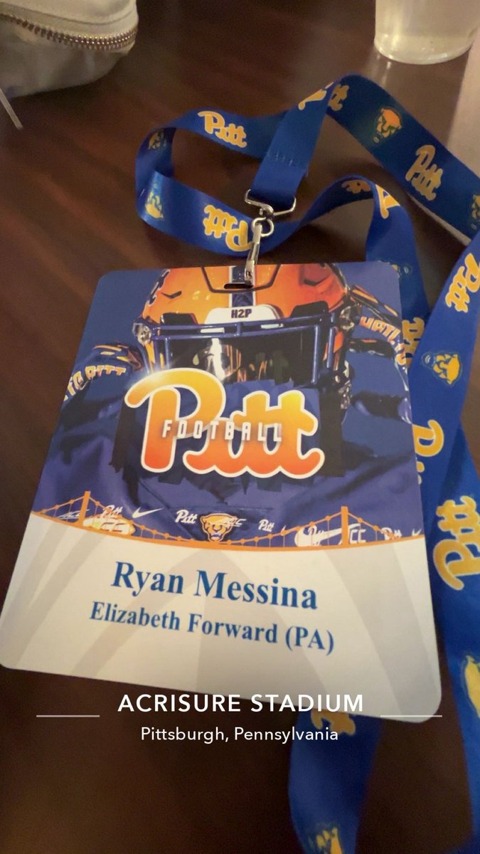 Ryan Messina, 6’4”, 220lb, Quarterback (@ryanmessina20) on Twitter photo I had a great time down at <a href="/Pitt_FB/">Pitt Football</a>’s home opener!! Thank you <a href="/Zone22_JLR/">Justice Rawlins</a> for having me! I had a great time down at <a href="/Pitt_FB/">Pitt Football</a>’s home opener!! Thank you <a href="/Zone22_JLR/">Justice Rawlins</a> for having me!