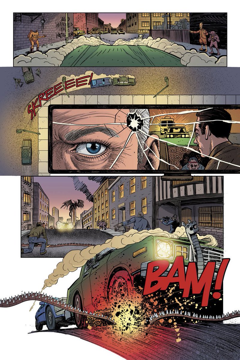 Our NECROPOLITAN Universe (currently KS’ing; see comments) is expanding into different genres!

NECROPOLITAN #1-3 is an ongoing gang-war thriller comic set in Hell. Buzz words to describe it: Garth Ennis-y Vertigo, urban warfare, Highlander power transfers (see next post…)