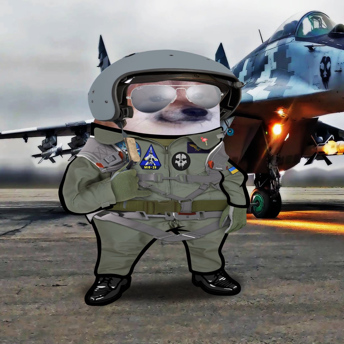 #FellaDelivery Email Request. Is it a bird ? Is it a plane? Is it Superman? Nope... It's the Ghost of Kyiv Fella, and he is ready to drop the AASM Hammer on the occupiers.

<a href="/Official_NAFO/">North Atlantic Fella Organization</a>