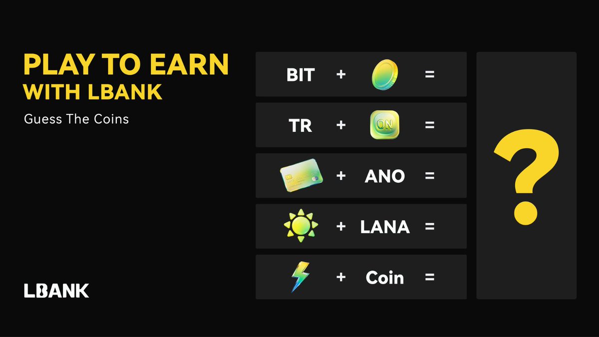 LBank_PK's tweet photo. 🎮PLAY TO EARN with #LBankPakistan

🗓️Duration: 31st Sep – 5th Sep
💰Prize Pool: $50 USDT (10 Winners gets $5 USDT Each)

✨How to Participate?
1️⃣Tag 3 friends & RT 
2⃣Follow
👉Twitter:- https://t.co/0dVka6Wxel
👉Instagram:- https://t.co/HBmlS3foGg
3️⃣Comment with the crypto names from the puzzle

 #Giveaways  #CryptoRewards #Airdrop  #Reward #Airdrops
