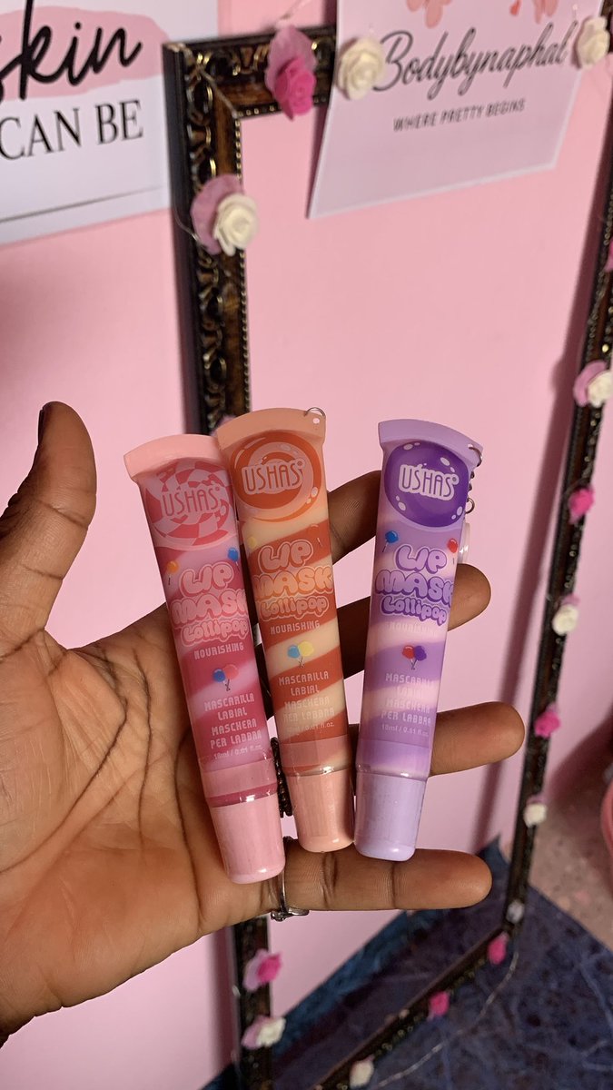 Najeebah_xoxo's tweet photo. Ushas fruity lipgloss- N2000
3Q rose lip oil- N2000
Ushas peel off gloss- N1500
Ushas lollipop- N2000 https://t.co/mLdhyNHjBT