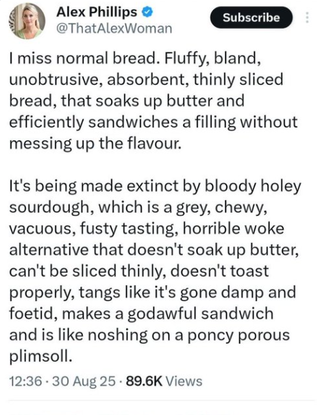 Because of this she ended up one sandwich short of a picnic.