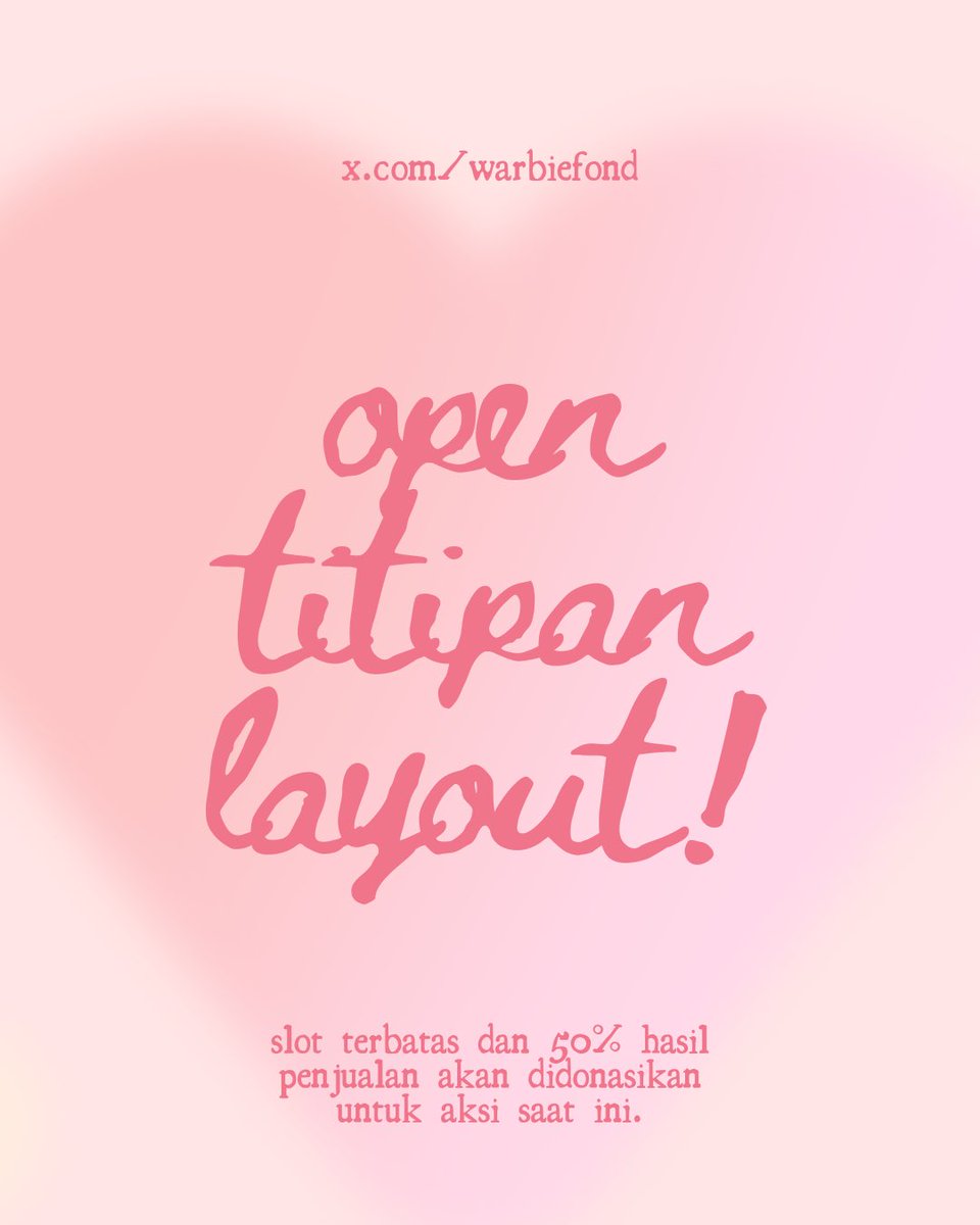 warbiefond's tweet image. {Repost is appreciated} ♥︎ Teman-timun, Daisy mau mengadakan OPEN TITIPAN LAYOUT khusus hari ini yang dimana 50% dari penjualan ini akan Daisy donasikan untuk aksi saat ini, ya. Untuk info lebih lanjut bisa scroll kebawah thread ini!! 👇🏻 #zonauang