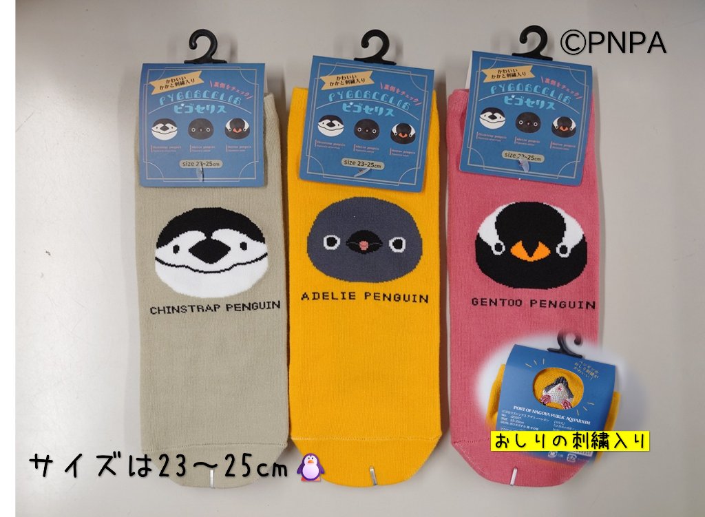 『ピゴセリス』靴下 新登場🐧
23〜25cmサイズ。足首のうしろに刺繍入り♪スニーカーからのチラ見せがキュート🎉
#ペンギン #ピゴセリス #名古屋港水族館 #名古屋港水族館ミュージアムショップ
