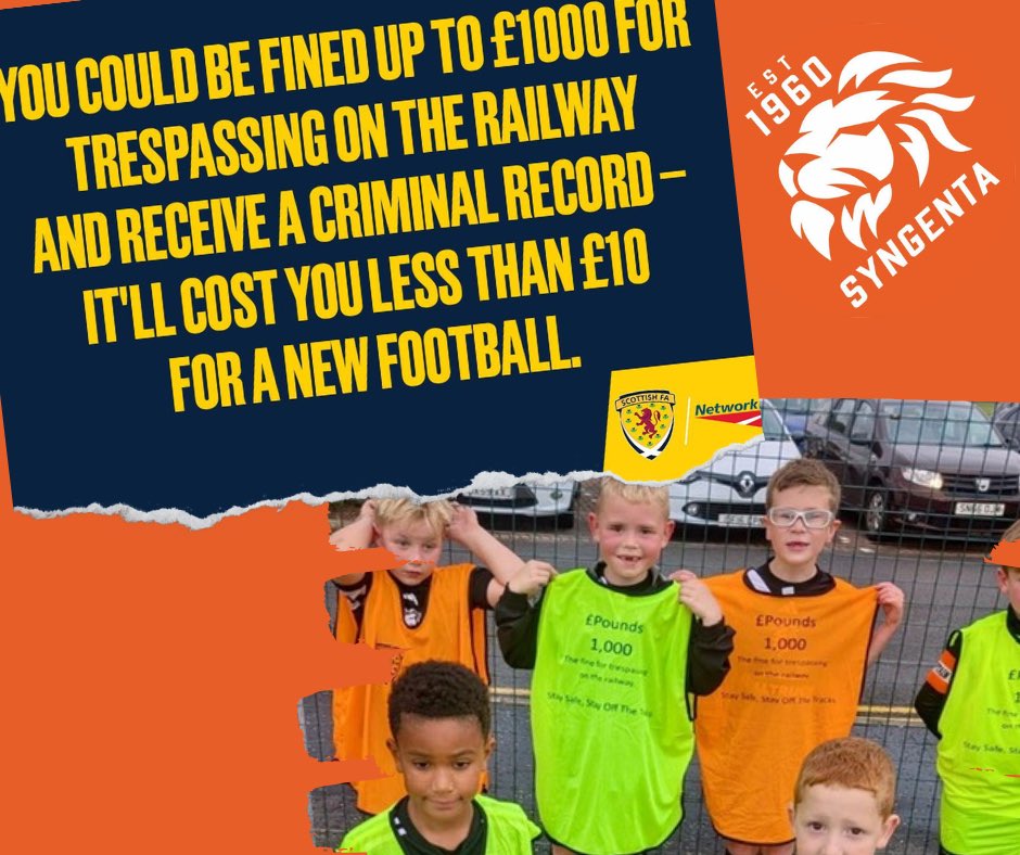 Our 2018’s are continuing their learning with <a href="/NetworkRailSCOT/">Network Rail Scotland</a> 

Did you know that you could be fined up to £1000 for trespassing on the railway? It will cost you less than £10 for a new ball.

Sharing these messages across all our age groups helps to raise awareness &amp; save lives