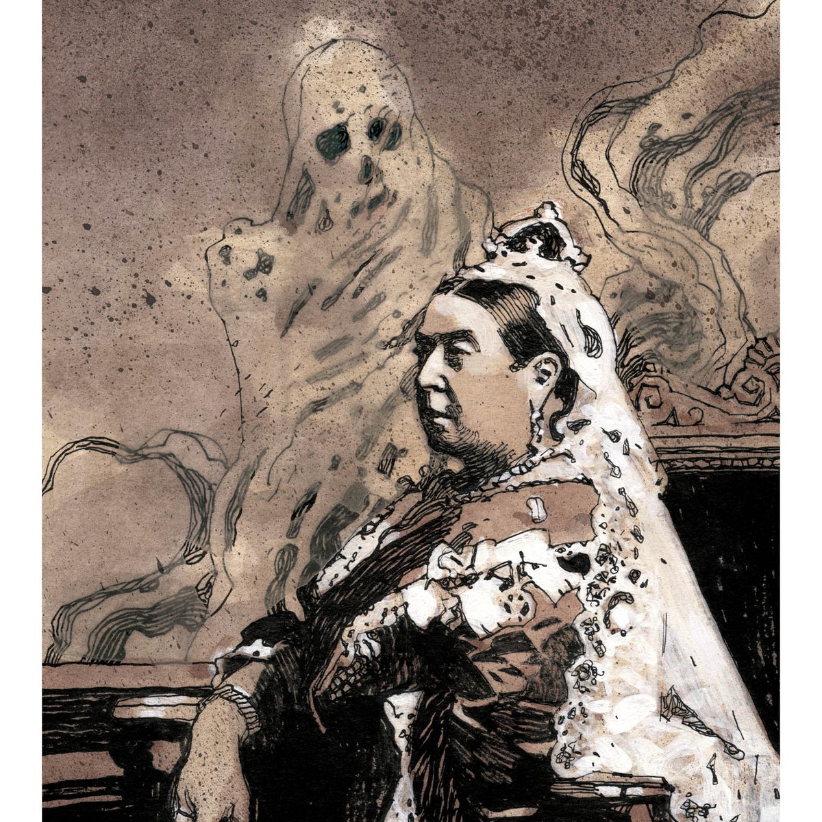 2021 PHANTASMAGORIA cover (ink+acrylic watercolor+acrylic gouache)
Awesome book by EL Torres &amp; Joe Bocardo!