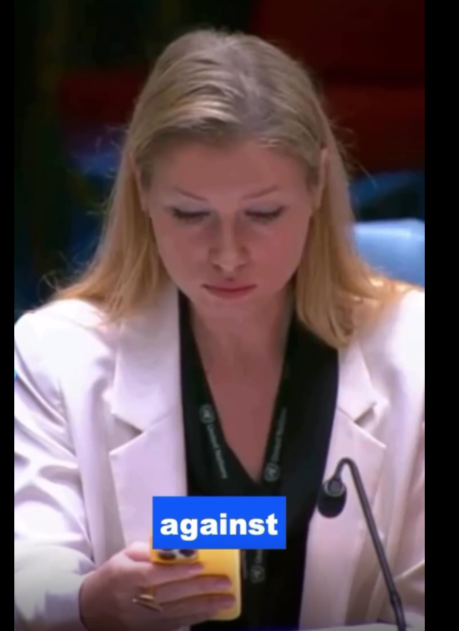 paolobucci18's tweet image. To avoid seeing the crimes of her country: a diplomat from the Russian Federation hid her eyes in her phone while the speech was about the #killing of #children by #Russia 
This happened when Prime Minister Yulia #Svyrydenko was speaking at the #UN Security Council.