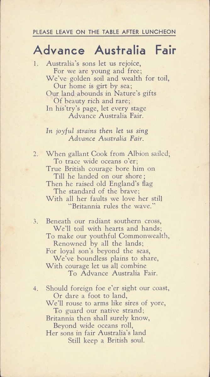 AntipodeEmpire's tweet image. Pre-1984 lyrics of Advance Australia Fair 🇦🇺