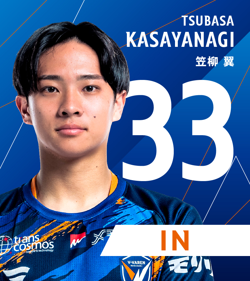 🔷🔶 ⌚️58'｜選手交代 👉長崎 1-1 藤枝 🔛 33 #笠柳翼 🔙 17 #高畑奎