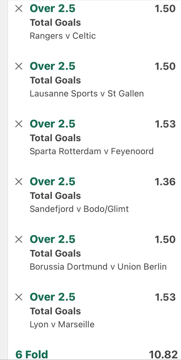 ⚽️ King’s Sunday Goals ACCA ⚽️ 
 
Odds: 10.82
Stake: 0.5 Units

Kick off at 12:00 👑 

Smash that ❤️ if you’re on