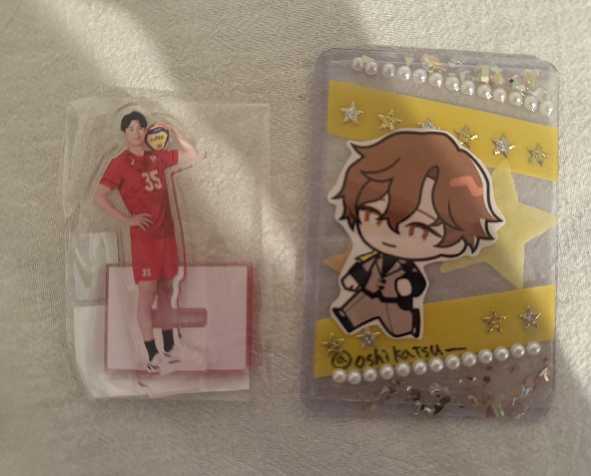 モバガチャ 男子バレー バレー 交換　譲渡
【譲】
ステッカー：深津、関田、大宅、健太郎、和幸、藤中、ラリー、下川、西川、今橋、佐藤、牧、竹松、川野
アクスタ：工藤
【求】　同種：ステッカー藍、後藤＞買取
※郵送、9/3有明アリーナにて手渡し可
#バレーボール男子日本代表