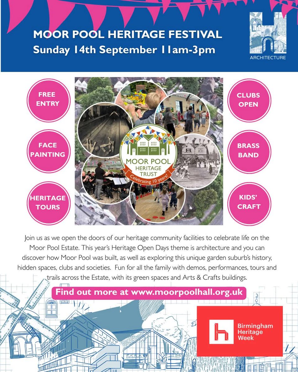 MoorpoolSC's tweet image. What's on at Moorpool Heritage Festival ?
Guided tours and self-guided trails of the estate, activities for children, taster sessions of some of our regular activities, exclusive access to our Moor Pool club, heritage displays, and information about Moor Pool
