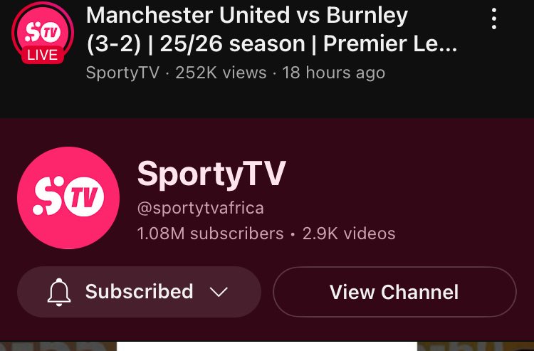 Just to let you guys know,Sporty TV on YouTube shows different matches live all the time. Laliga to EPL to Saudi league and all. I don’t really see why yall stress with DSTV🤷🏾‍♂️