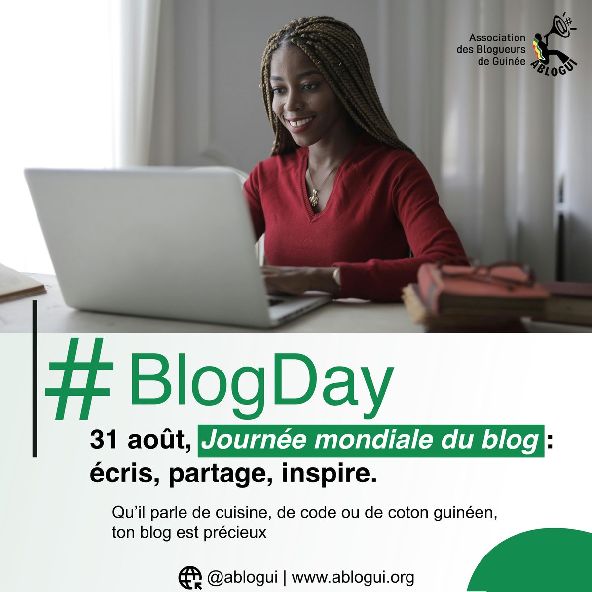 ablogui's tweet image. 🌍 Aujourd’hui, nous célébrons la Journée mondiale du blog 🎉
 👉  Écris, partage et inspire !
 Les blogs sont des espaces précieux d’expression, d’information et de créativité.
 #BlogDay2025 #kibaro #Ablogui