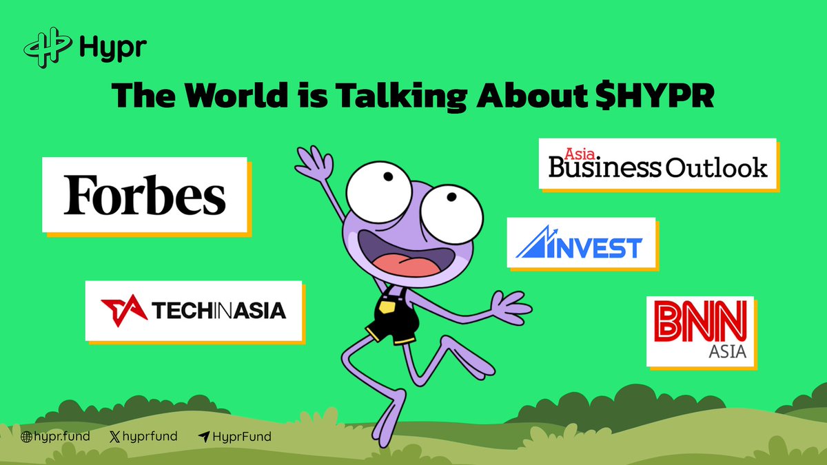 𝐓𝐡𝐞 𝐖𝐨𝐫𝐥𝐝 𝐢𝐬 𝐓𝐚𝐥𝐤𝐢𝐧𝐠 𝐚𝐛𝐨𝐮𝐭 $HYPR

From local recognition to the global stage, Hypr’s vision is making waves worldwide

We’re proud to be featured, recognized and covered by some of the world’s leading publications:
✅Forbes (forbes.com/digital-assets…)
