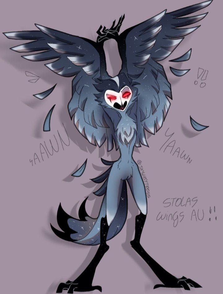HOLAAA últimamente me he obsesionado con Stolas en su AU con alas (luego del pirata) y como no hacerlo?!?! Solo mírenlo....

Y... Próximamente subiré un comic pequeño del Stolitz. 👀
Sean los primeros en verloo~ siganme. 💗

#stolasfanart #stolitz #HelluvaBoss #wingsau #fancomic