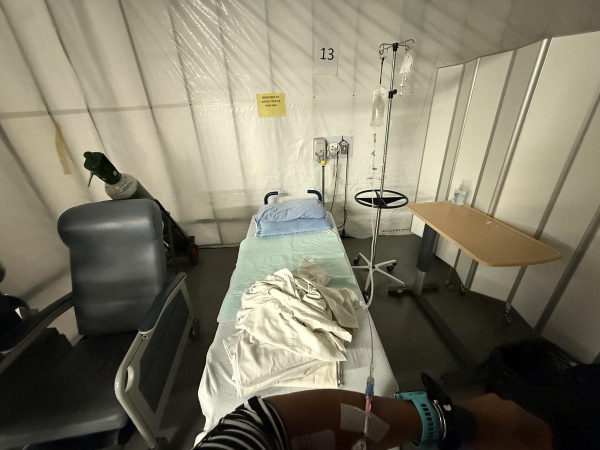 If you think policing is bad , try healthcare . This is my make shift hospital room in a garage 😳 Nothing like being admitted 3 times after your appendix blows up in emergency 😳😳