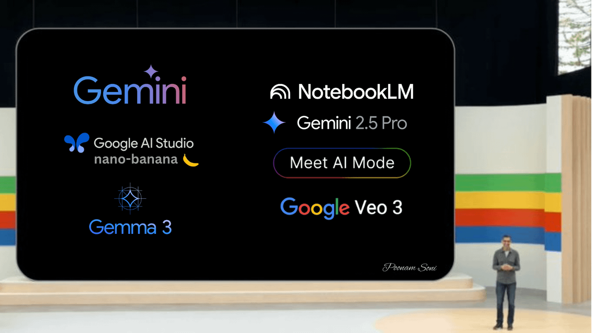 CodeByPoonam's tweet image. Google&apos;s NanoBanana is taking the internet by storm...

But, most people still don&apos;t know about Google&apos;s hidden gems

Here are Top AI tools from Google you need to know: