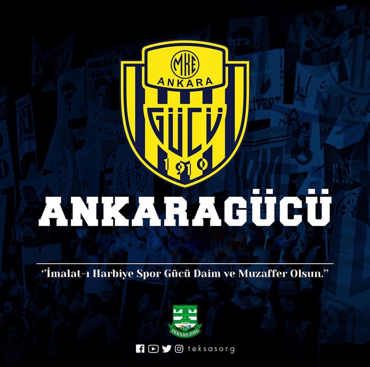 Ebedi dostumuz Ankaragücü’nün 115.yılı kutlu olsun! 

“İmalat-ı Harbiye Daim ve Muzaffer Olsun.” <a href="/Ankaragucu/">MKE Ankaragücü</a>