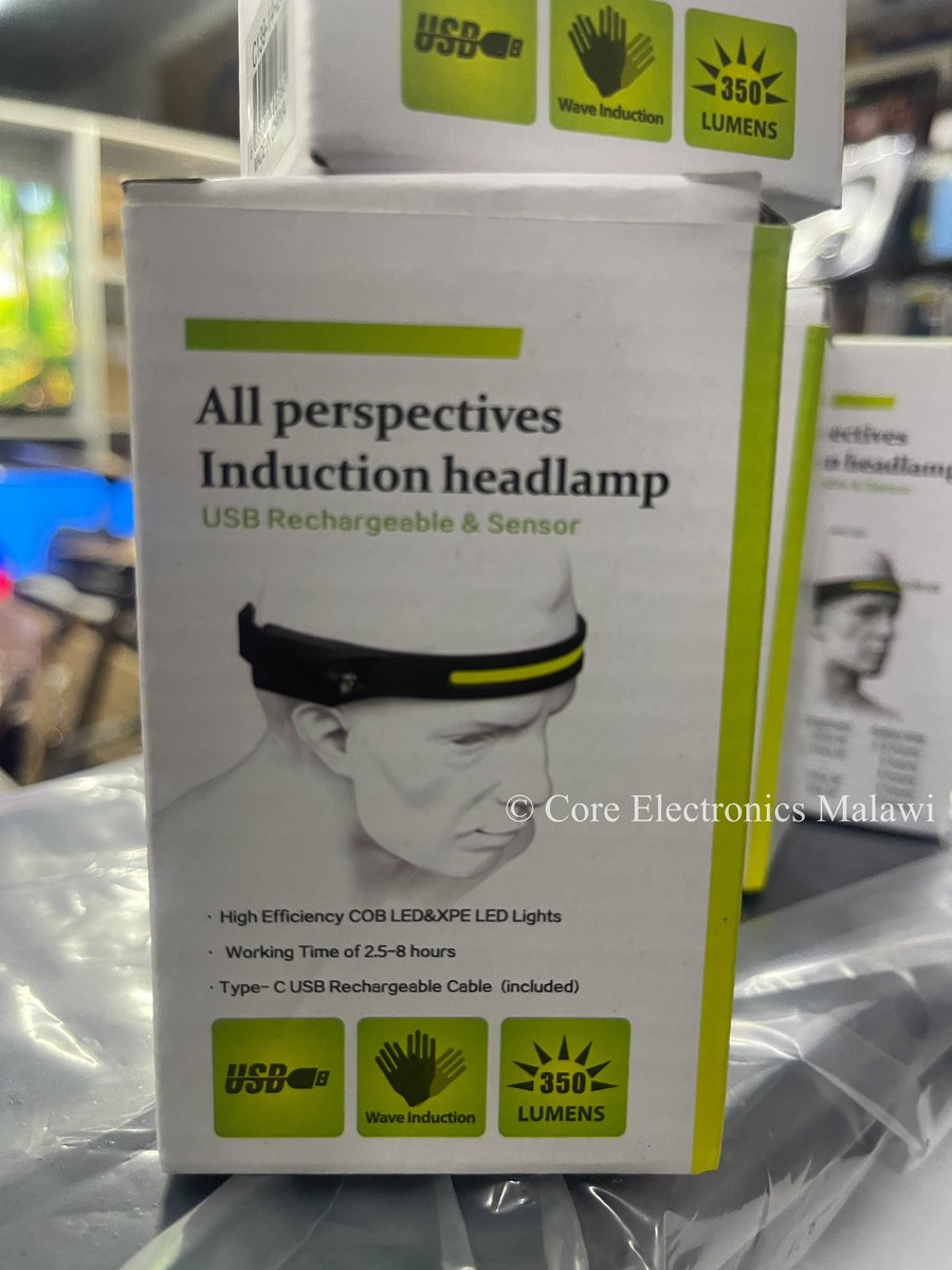 CoreMalawi's tweet image. All perspectives Induction LED headlamp | Type-C USB | Sensor | Waterproof Going at K35,000.00 | Contact: ￼0995 47 01 74
#coreelectronicsmalawi #headlamps