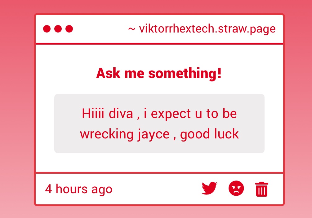 What? Good luck for what?