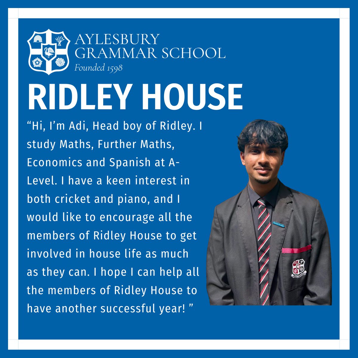 🎉 Introducing Our Head Boys of Ridley House 2025/26 🎉

We’re delighted to announce Samuel, Khizr and Adi as the new Head Boys of Ridley House. Congratulations!