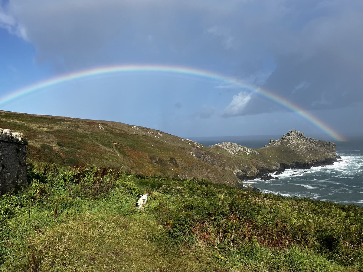 Somewhere under the rainbow. Gurnard’s Head dog walk.