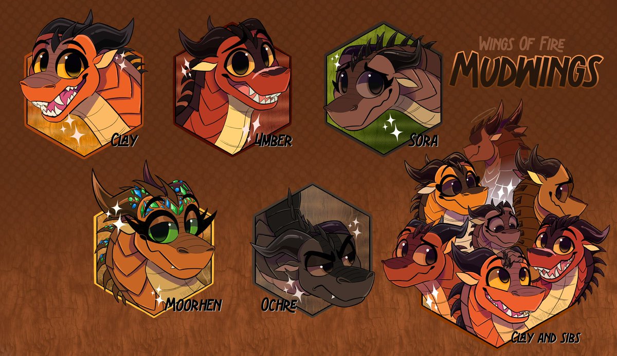 REPOST 🔄

All the MudWings 🧡🪵
#WingsOfFire #WingsOfFireart #wof