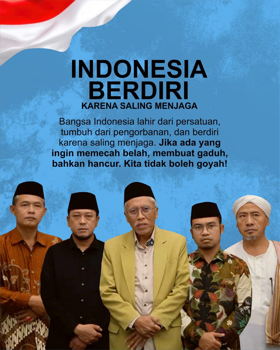Indonesian berdiri karena saling menjaga , bangsa ini lahir dari persatuan tumbuh dari pengorbanan dan mari #KitaJagaIndonesia untuk anak cucu kita nantinya jangan sampai terpecah belah .