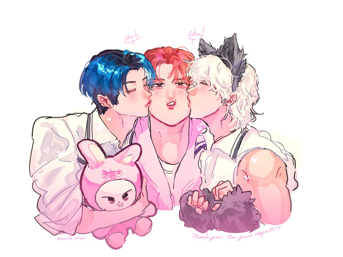 🐰🫶🐖🐰🫶🐺💕Thank you for your request!!!
(I couldn’t find the person who made the request…!!! I’m so sorry!!!)#skzfanart #leeknow #changbin #bangchan