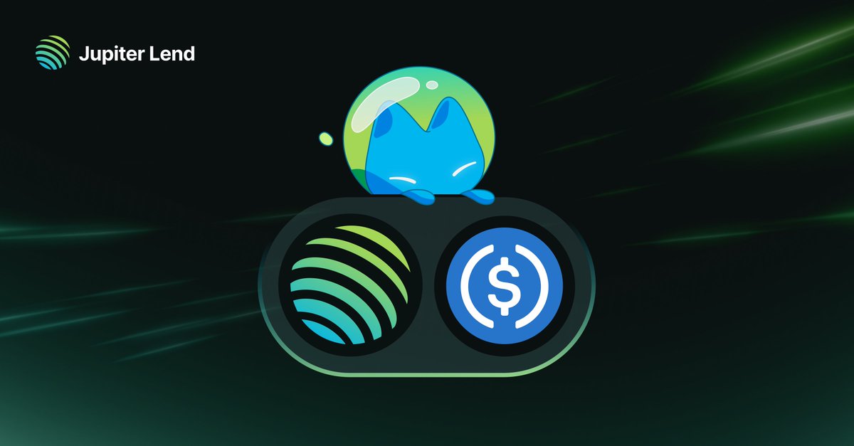 jup_lend's tweet photo. JUP is home 💚

And Jupiter Lend unlocks liquidity for $JUP holders, while keeping exposure to the growth of the ecosystem they believe in.

You can deposit JUP as collateral and borrow USDC against it. https://t.co/pdJqPrP6LG