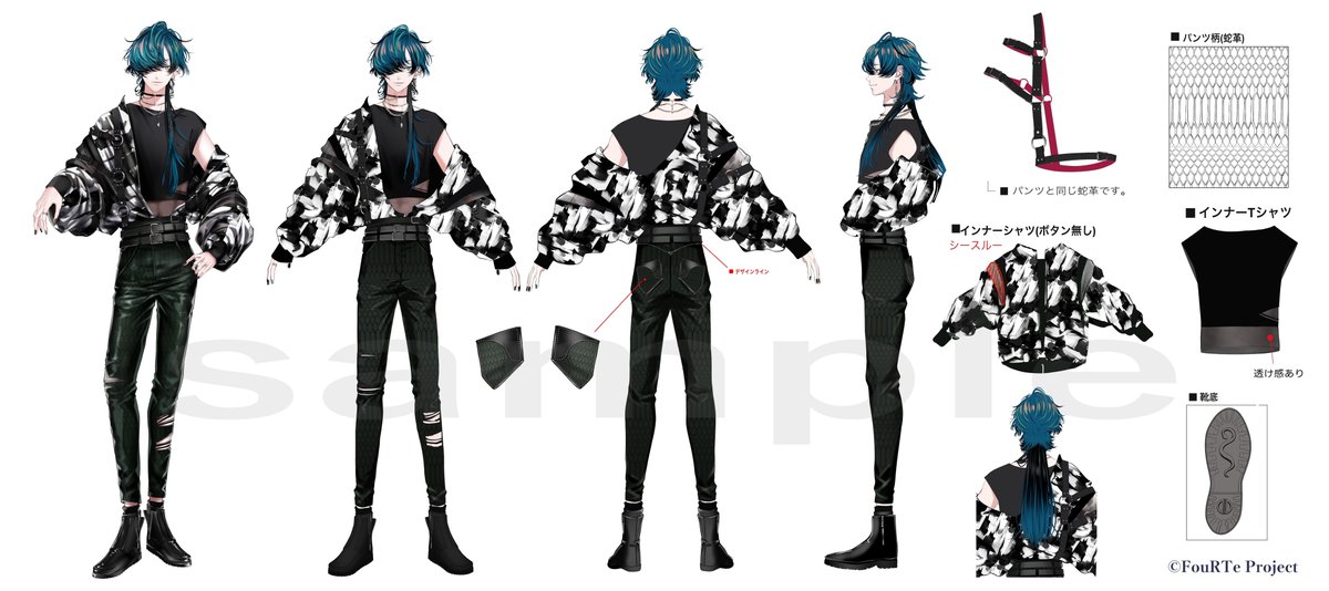 掲載が抜けておりました🙇
インナーの設定でございます。

#FouRTe #翠凰稜巳