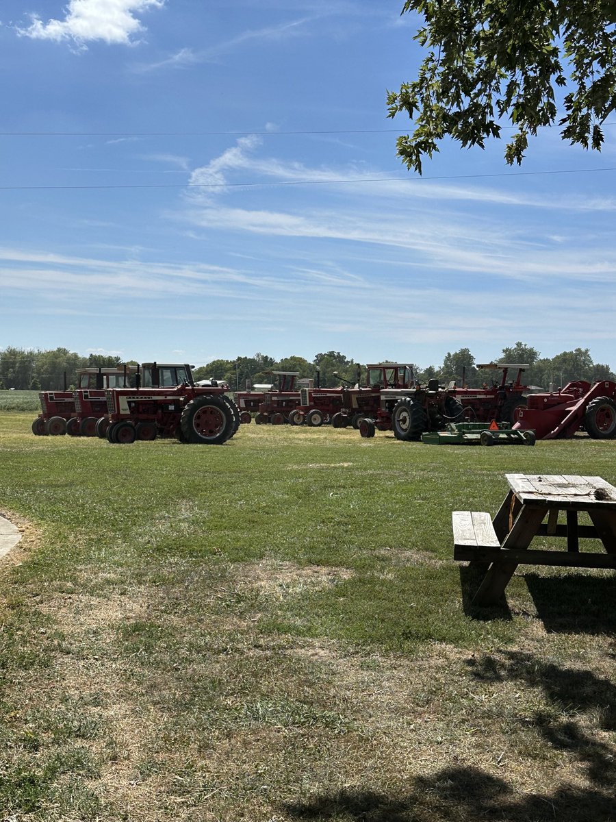 cropinsagent's tweet photo. IH Day at our farm today. Small portion of our farmall tractors. Husband won’t admit it but he has over 32 tractors. He thinks I don’t know 😂🤣 https://t.co/YCw7gZNhRZ