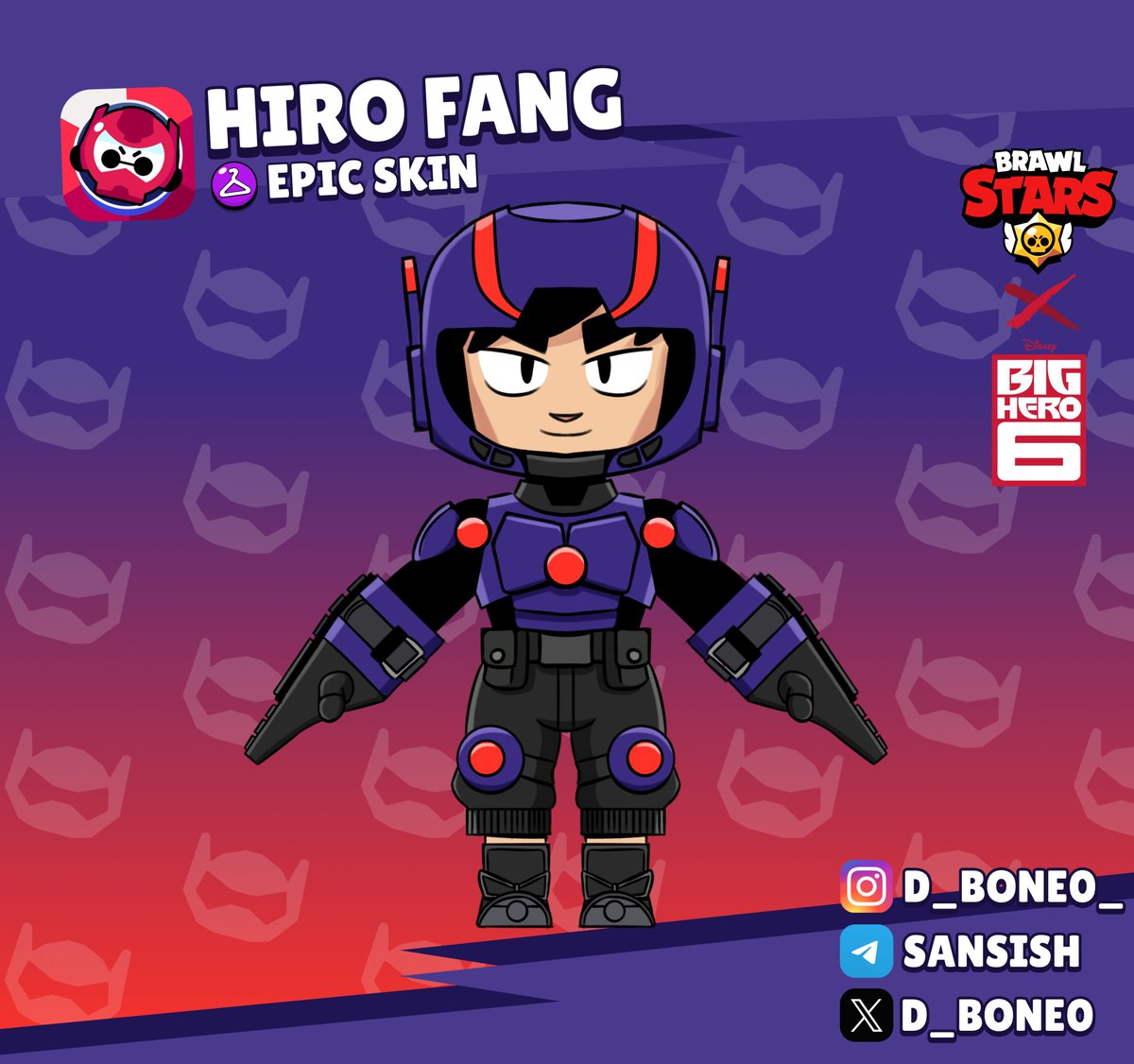 d_bone0's tweet photo. 🦸‍♂️ #BrawlStars × #BigHero6 8 Skin Ideas (more in the thread 👇)

These skins were meant for a collab between artists organized by @atoartss, but it got canceled

👦 Hiro Fang
🤖 Baymax Squeak (with Hypercharge form)

#BrawlStarsArt #BrawlStarsSkin https://t.co/dnyIZ8foYX