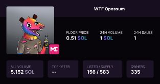 WTF Opossum #WTFO (@wtfopossum) on Twitter photo A lot possum #NFTs are minted and listed allready.
417 left only.
Mint: wtfo.online
Trade: magiceden.io/marketplace/wt…
<a href="/MagicEden/">Magic Eden 🪄</a>
Collect the lovely beasties for revshare boost and collector goals.
Low supply high demand. A lot possum #NFTs are minted and listed allready.
417 left only.
Mint: wtfo.online
Trade: magiceden.io/marketplace/wt…
<a href="/MagicEden/">Magic Eden 🪄</a>
Collect the lovely beasties for revshare boost and collector goals.
Low supply high demand.
