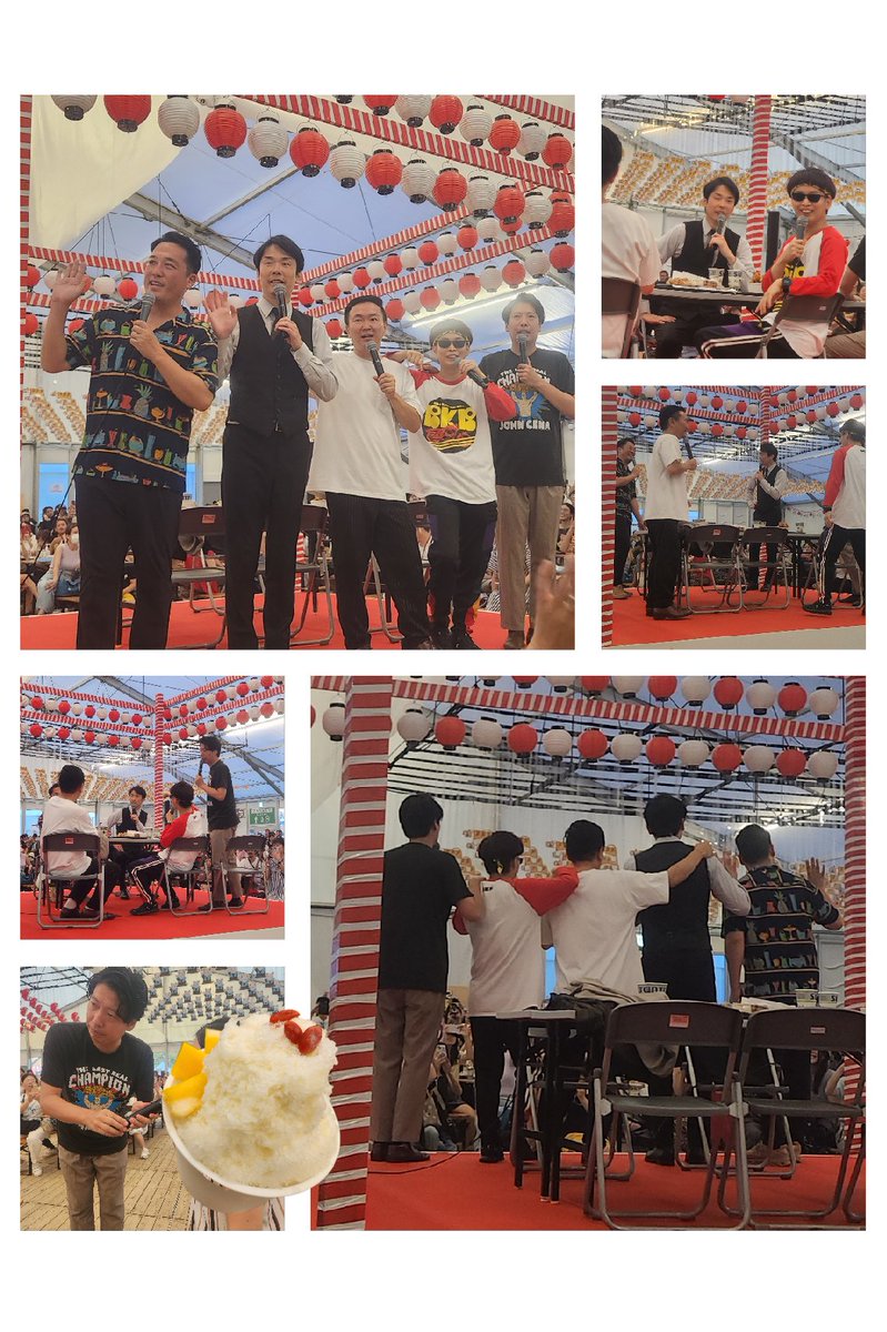 kochatosan's tweet image. 嵐のような一瞬の出来事。

会場の一体感も良かったなぁ。

ほっこり楽しめました。

#大阪グルメEXPO
#かまいたち
#藤崎マーケット
#ＢKＢ
