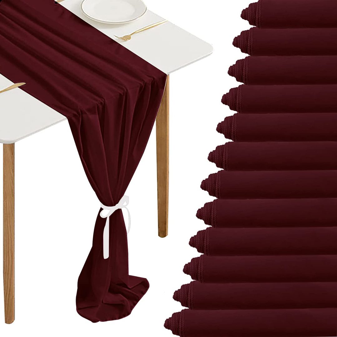 partysupplybox's tweet image. This 12 Pack of Burgundy 10Ft Chiffon Table Runners 27×120&quot; are perfect for your DIY Wedding Reception. Purchase today at partysupplyboxes.com
partysupplyboxes.com/p/party-suppli…
#tablerunners #12pack #10feet #chiffon #burgundy #fallwedding #fallcolors #variouscolors #27x120inches #party