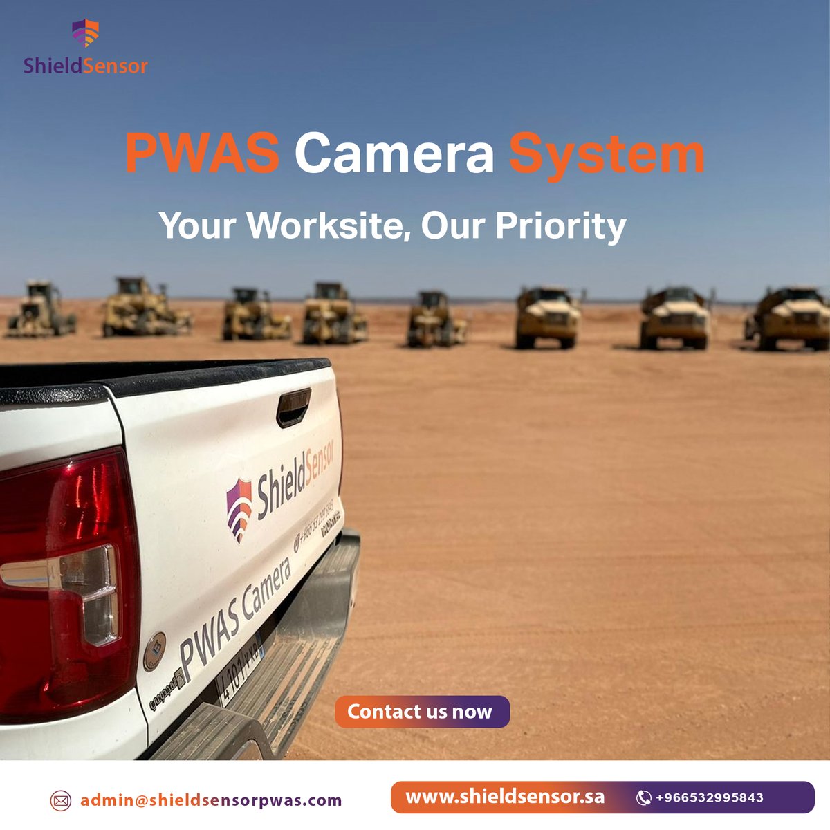 ShieldSensor's tweet image. With Shield Sensor’s PWAS Camera System, every move is monitored, every blind spot is covered, and every worker is protected.

✅ Trusted on NEOM &amp;amp; Aramco sites
✅ Advanced safety for heavy machinery
✅ Real-time alerts that prevent accidents

🌐 shieldsensor.sa