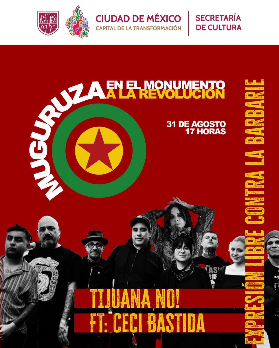 Secretaría de Cultura de la Ciudad de México (@culturaciudadmx) on Twitter photo ¡Llegó el gran día! Hoy la música y la resistencia se sienten en el Monumento a la Revolución. <a href="/muguruzafm/">Fermin Muguruza</a> celebra 40 años de carrera con un espectáculo que trasciende fronteras y se convierte en un espacio de encuentro para todas las generaciones.
Con la potencia de su mensaje y ¡Llegó el gran día! Hoy la música y la resistencia se sienten en el Monumento a la Revolución. <a href="/muguruzafm/">Fermin Muguruza</a> celebra 40 años de carrera con un espectáculo que trasciende fronteras y se convierte en un espacio de encuentro para todas las generaciones.
Con la potencia de su mensaje y