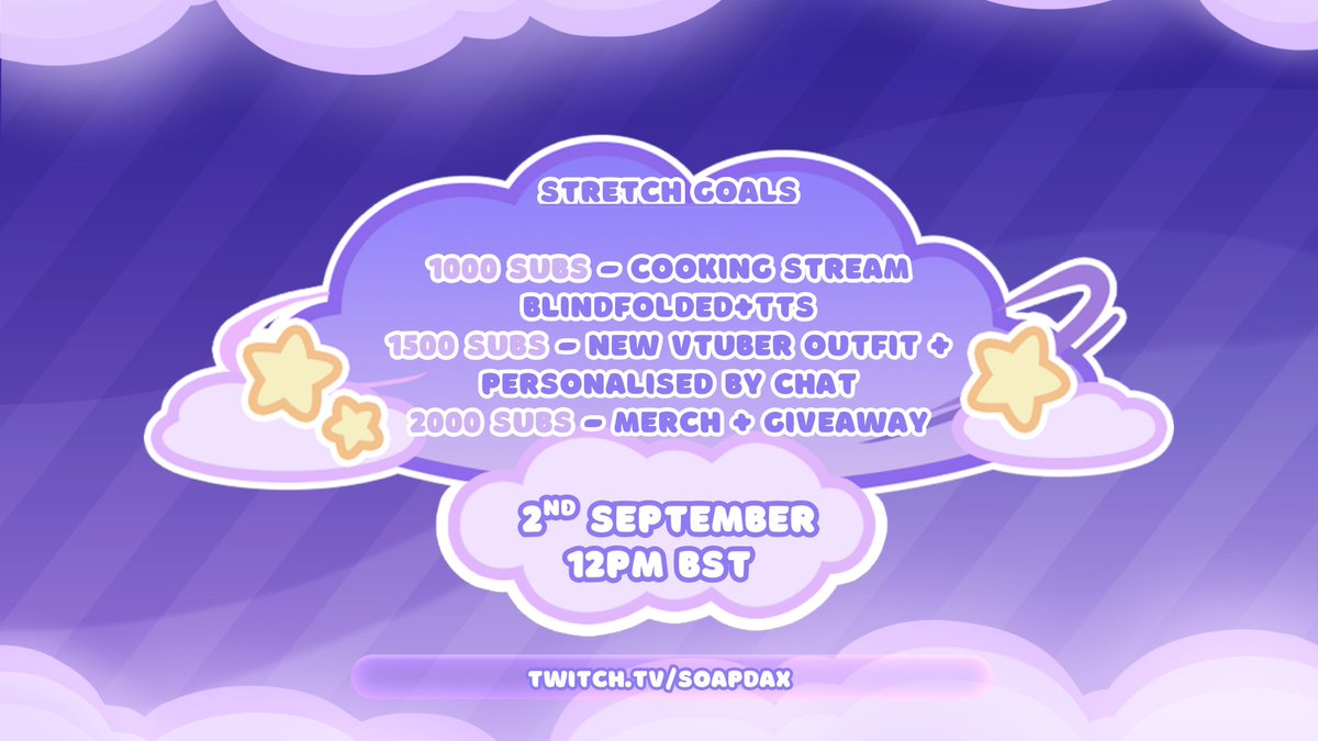 It's my first subathon!! 
We're aiming high but I hope you guys can watch and enjoy my upcoming streams this month~

♡ + ↻ appreciated