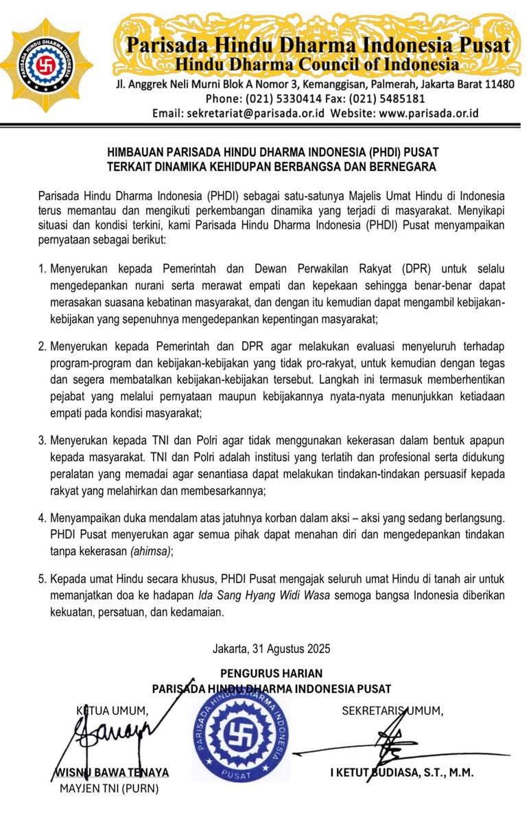 Finally, Majelis Hindu bersuara 🙏

Nomor 3 rasanya PENTING untuk direnungkan.

Eh semua penting sih. 1 dan 2 kan sumber masalahnya…