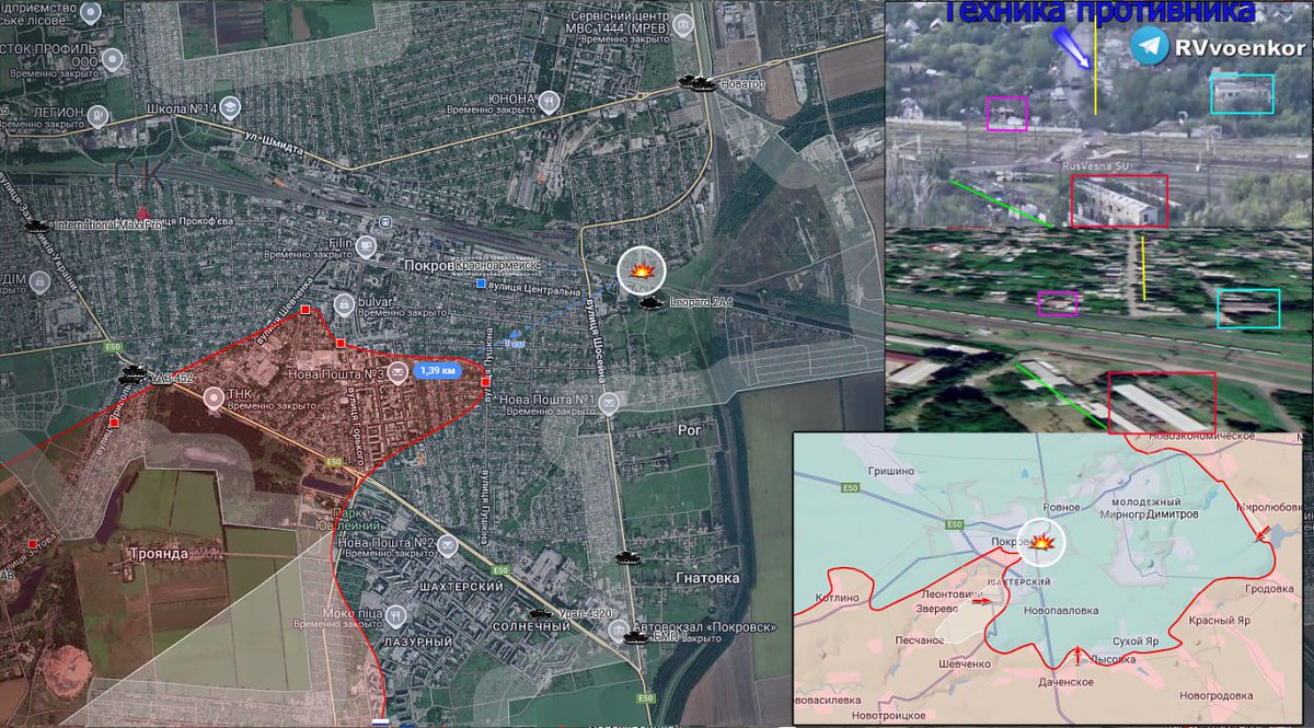 #Ucraina A Pokrovsk le forze russe ora sono state effettivamente geolocalizzate all'interno della città ufficializzando l'inizio della battaglia urbana.