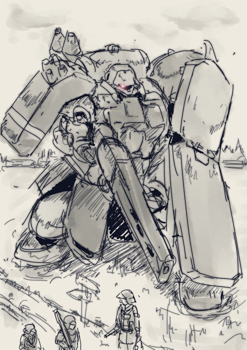 占領の4日前。街まで100km地点。

「物資も士気も限界に近いな」
「ああ、それに戦力と言えばMS3機と数台の装甲車か」
「これでMS機甲中隊と言っても信じないだろうな」
「ハハッそうだな……」
「それにしてもなぜ中隊長殿はあんな田舎町に行くなんて言い出したんだ？」
「……こんな噂知ってるか？」