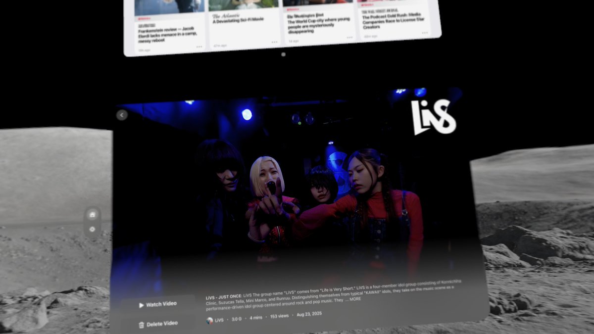 Experiencing performance by unknown JPOP group LIVS yet in super hires 3D full immersion like they are neighbors performing just for you in a room inside Amplium app.