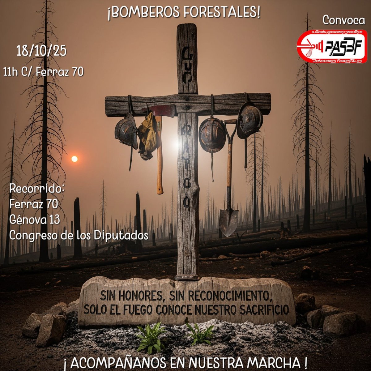 Organizaciones y colectivos q se van uniendo para la manifestación del 18/10/2025:
-<a href="/MovimientoINFO3/">Movimiento_INFOCA</a> (Andalucía)
-<a href="/FIRETBF/">FIRET B.Forestales</a> 
-<a href="/CgtFetap/">FETAP-CGT</a>
-<a href="/SIBF_BomberosF/">Bomberos Forestales</a>(CLM)
-<a href="/CgtEmaInfoca/">CGT EMA INFOCA ANDALUCÍA</a>
-<a href="/SitrasM/">Sitras Incendios Murcia</a> (Murcia)
-<a href="/BBFF_CgtPv/">CGT-BOMBERS FORESTALS GVA</a>(Valencia)
-<a href="/sibfiandalucia/">Sibfi Andalucía</a>
-<a href="/BombersforSPPLB/">SPPLB BOMBERS FORESTALS GV</a>
-<a href="/OSTAsindicato/">OSTA</a>
-<a href="/BBFFMadrid/">Bomberos Forestales Comunidad de Madrid</a>