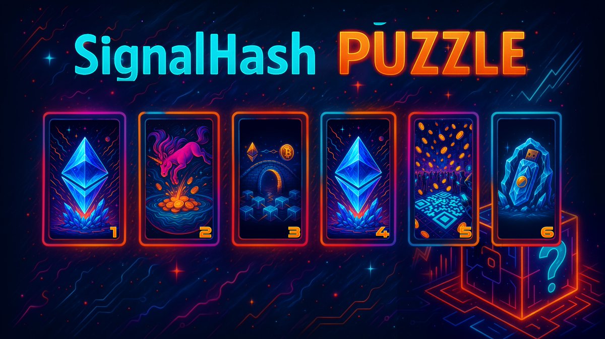 signalhash's tweet image. Crack the #code. Unlock #rewards. 💥 We’ve hidden 6 crypto clues in our latest image post — each picture represents a well-known crypto project. Take the first letter of each one (in ALL CAPS) to form a 6-letter #promo #code.

Use it in Wallet &amp;gt; #promo #code to claim your prize…