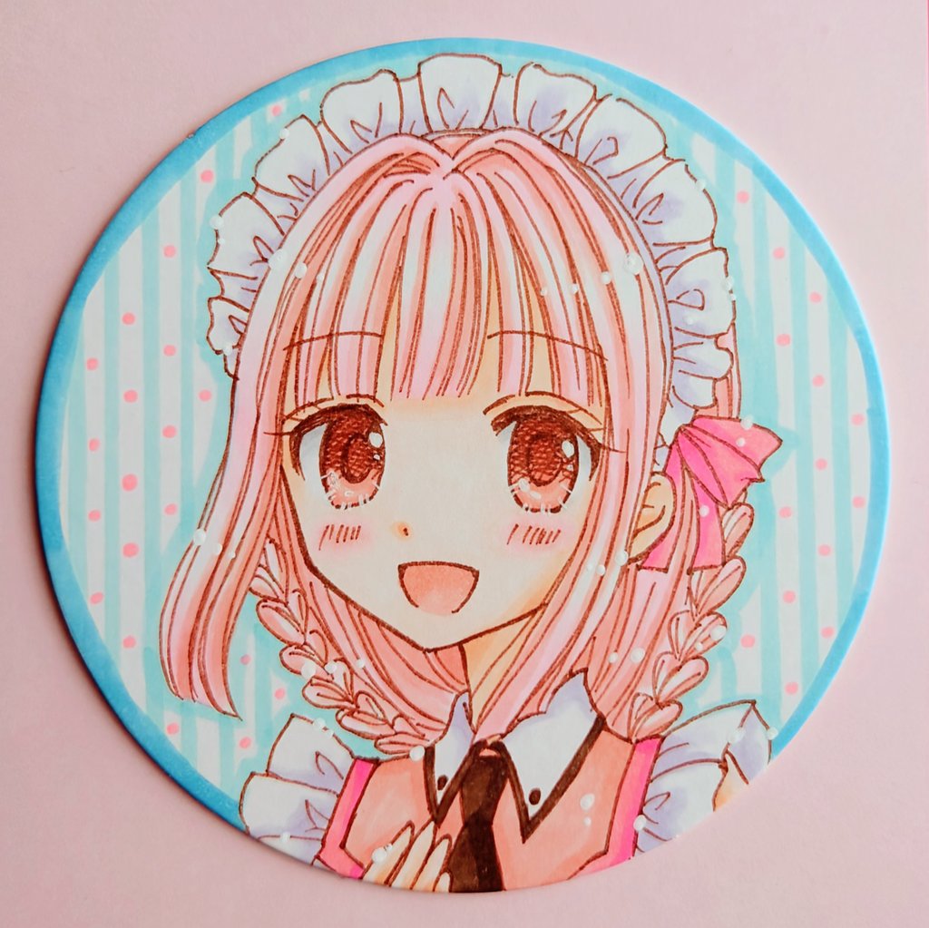 メイドいろはちゃん。コースター風カード。
