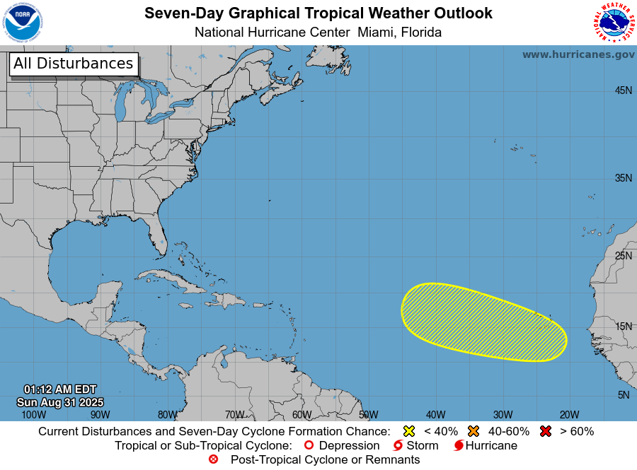 INDOMET_RDO's tweet photo. Vigilamos una onda tropical, ubicada cerca de la costa africana. 
La misma, podría encontrar en su trayecto, condiciones favorables para desarrollarse lentamente.
Se preve que alcance un 30 % de probabilidad en los próximos 7 días para convertirse en un ciclón tropical. https://t.co/mWE6MIY3rQ