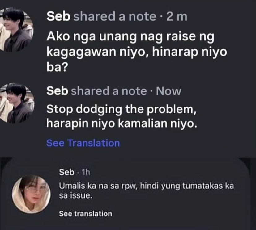 hi <a href="/sebalcntra/">sebbie</a>, eto na nga pala yung karma na hinahanap mo. WE DEMAND A PUBLIC APOLOGY. 

a little reminder, practice what you preach.