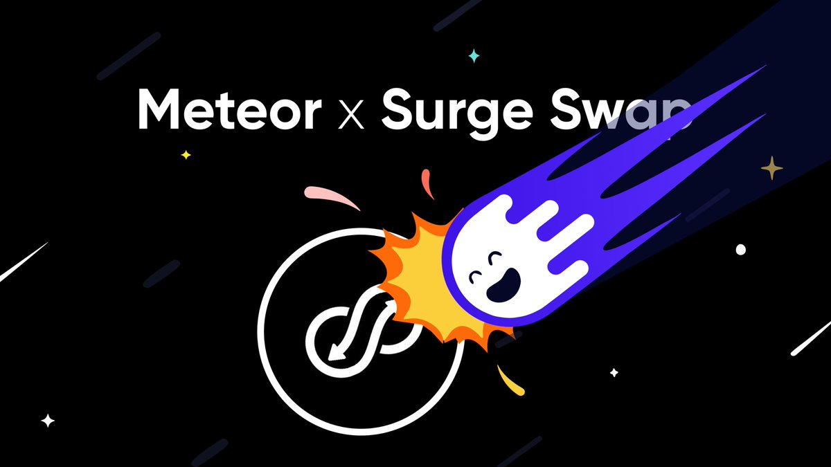Go to Explore on Meteor App to access 13 different chains ⛓️

Swap across 13 different chains and check all available tradable assets with @surgeswap_xyz 

Simply enter the receiver’s wallet address for the assets you’re swapping. 🌓